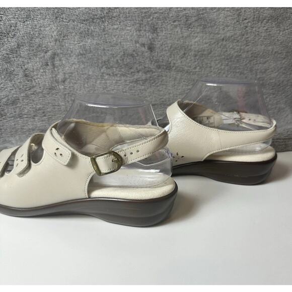 SAS Tripad Womens Cream Tan Bone Taupe Leather Three Strap Comfort Sandals 8.5 - Picture 11 of 16